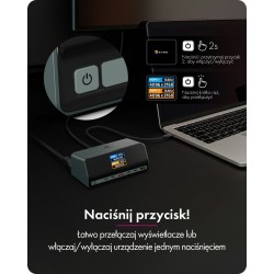 Stacja dokująca IB-DK2300-CH 11w1 USB, HDMI, 100W PD, LAN | PartsPC.pl