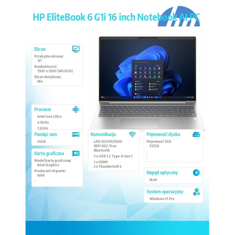 Notebook Elitebook 6 G1i U5-225U 512GB/24GB/W11P/16.0   C51G… | PartsPC.pl