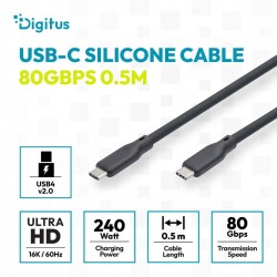 Kabel połączeniowy silikonowy USB-C-USB-C | USB 4 ver.2.0 80… | PartsPC.pl