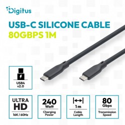 Kabel połączeniowy silikonowy USB-C-USB-C | USB 4 ver.2.0 80… | PartsPC.pl