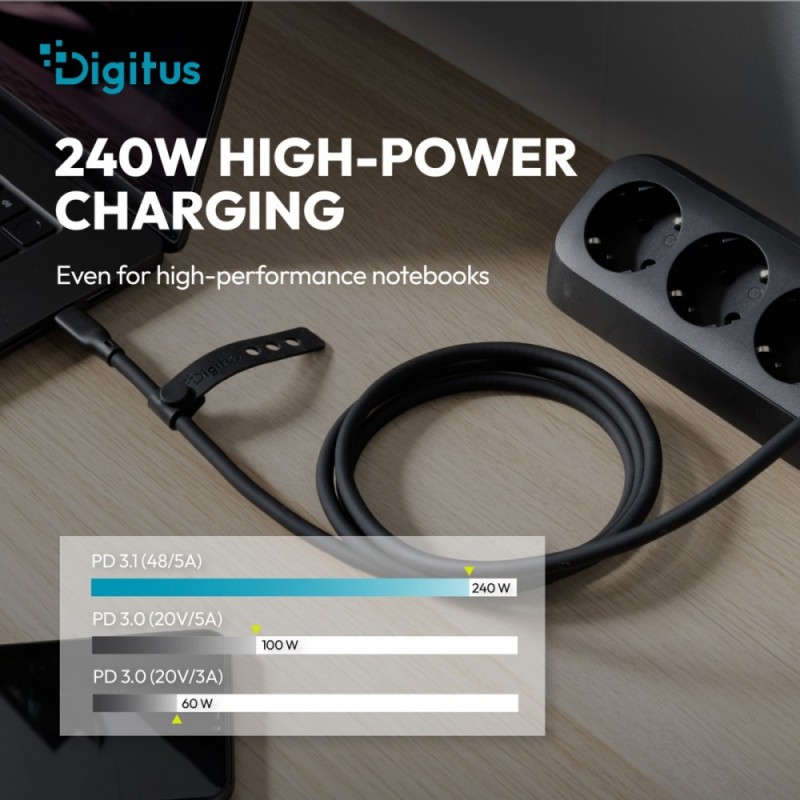 Kabel połączeniowy silikonowy USB-C-USB-C | USB 4 ver.2.0 80… | PartsPC.pl
