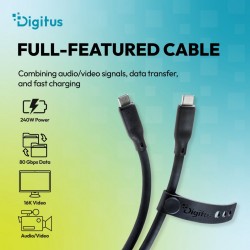 Kabel połączeniowy silikonowy USB-C-USB-C | USB 4 ver.2.0 80… | PartsPC.pl