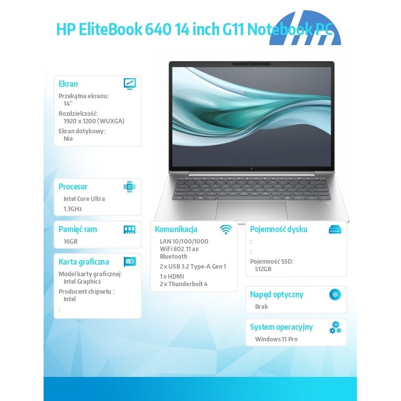 Notebook EliteBook 640 G11 U5-125U 512GB/16GB/W11Pro/14.0 A3… | PartsPC.pl