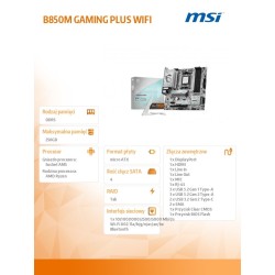 Płyta MSI B850M GAMING PLUS WIFI /AMD | PartsPC.pl