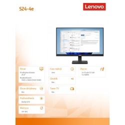 Lenovo Monitor ThinkVision S24-4e 23.8 64B5KAT1EU | PartsPC.pl
