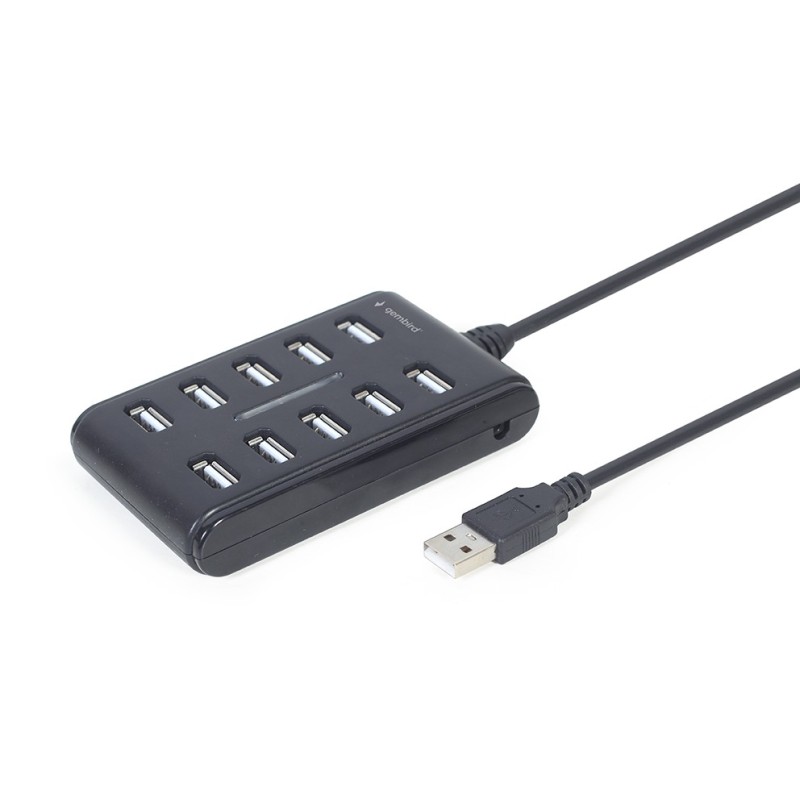 HUB USB 2.0 10-portowy czarny | PartsPC.pl
