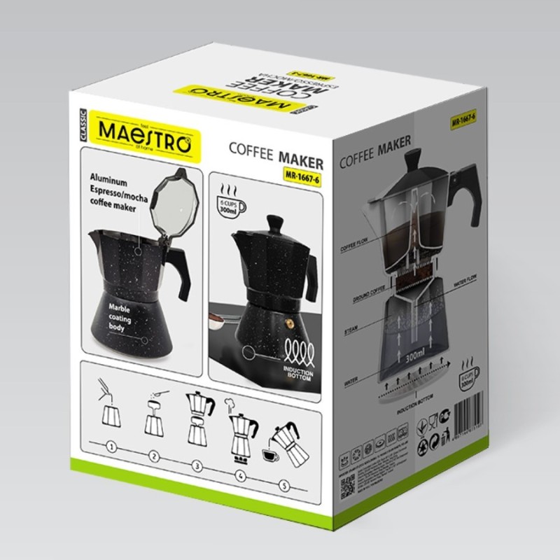 Kawiarka espresso/mocha Granite 300 ml, 6 filiżanek  MR-1667… | PartsPC.pl