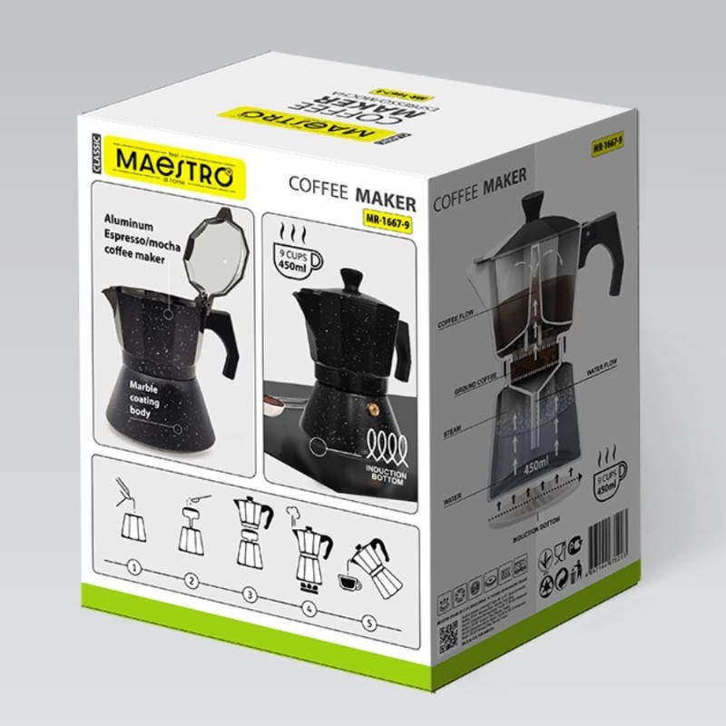Kawiarka espresso/mocha Granite 450 ml, 9 filiżanek MR-1667-… | PartsPC.pl