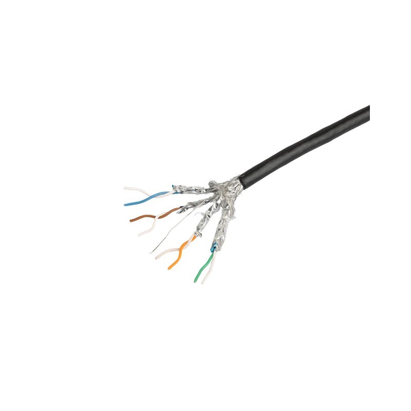 Kabel LAN SFTP Kat.7 305M drut outdoor CU FLUKE PASSED czarn… | PartsPC.pl