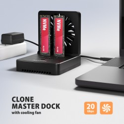 Stacja dokująca i klonująca ADSA-M2C22 USB-C 2xNVMe /SATA M.… | PartsPC.pl