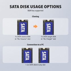 Stacja dokująca i klonująca ADSA-M2C22 USB-C 2xNVMe /SATA M.… | PartsPC.pl