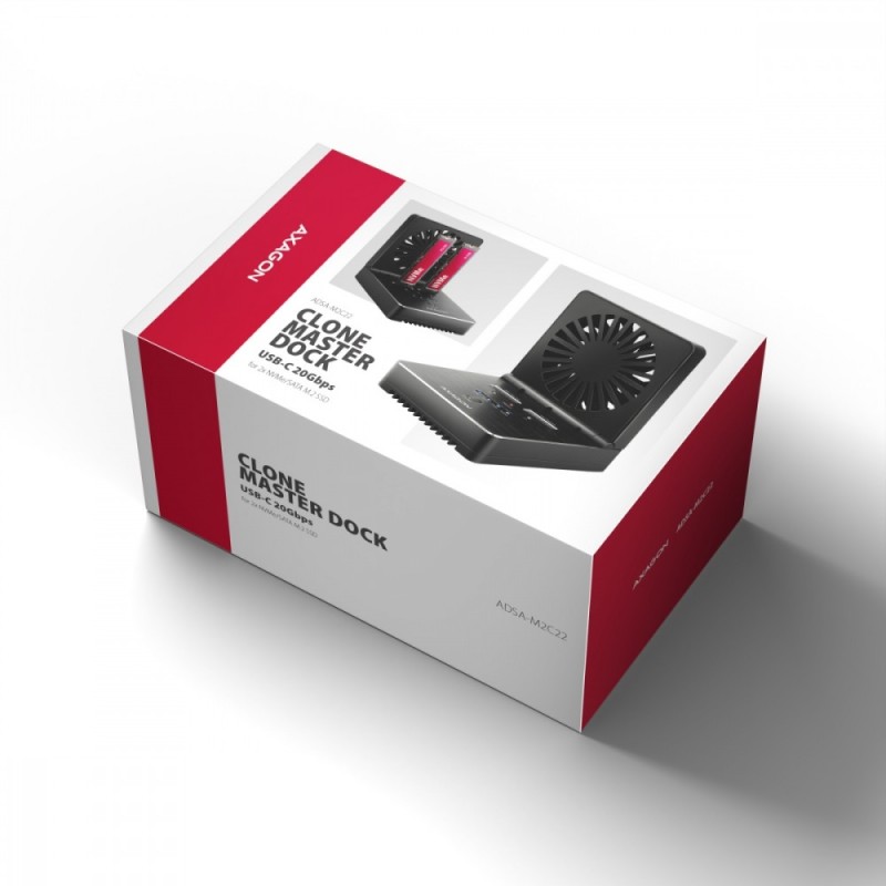 Stacja dokująca i klonująca ADSA-M2C22 USB-C 2xNVMe /SATA M.… | PartsPC.pl