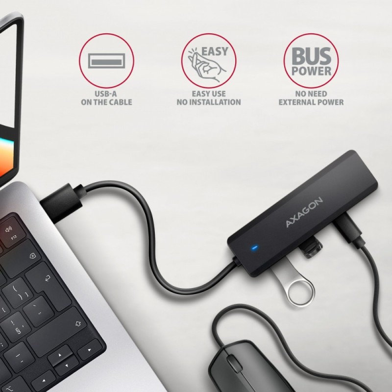 HUB 4-portowy 5gbps 2x USB-A 2x USB-C, USB-C power in  19 cm… | PartsPC.pl