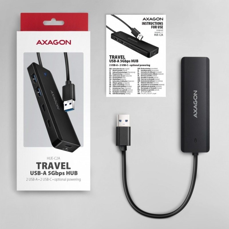 HUB 4-portowy 5gbps 2x USB-A 2x USB-C, USB-C power in  19 cm… | PartsPC.pl