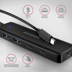 HUB 4-portowy 5gbps 2x USB-A 2x USB-C , USB-C power IN 19cm … | PartsPC.pl