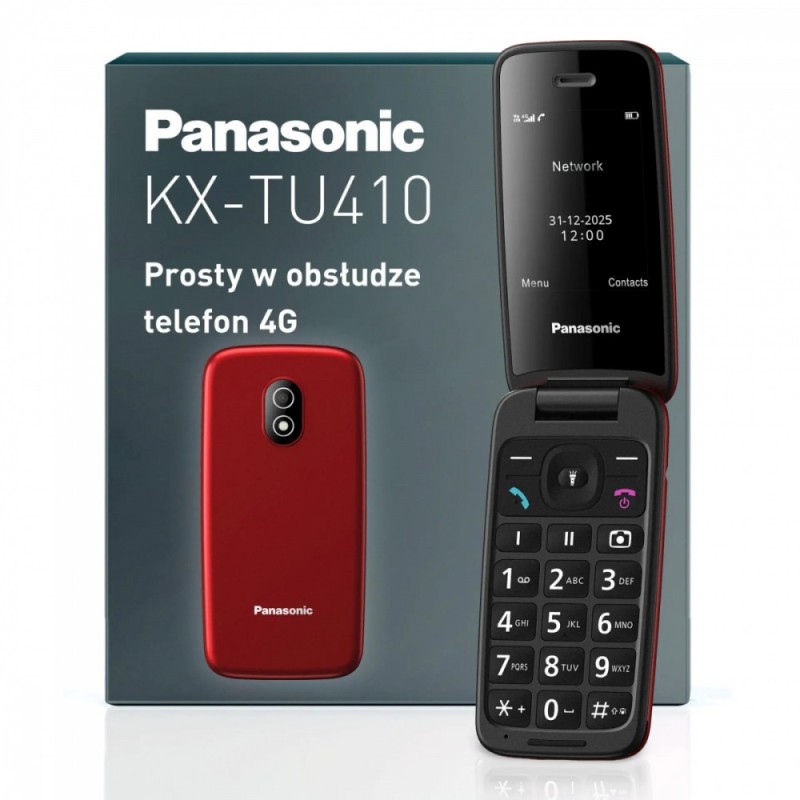 Telefon komórkowy KX-TU410 EXR 4G czerwony | PartsPC.pl