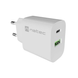 Ładowarka sieciowa Natec Ribera 1x USB-A + 1x USB-C 20w biał… | PartsPC.pl