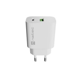 Ładowarka sieciowa Natec Ribera 1x USB-A + 1x USB-C 20w biał… | PartsPC.pl