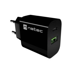 Ładowarka sieciowa Natec Ribera 1x USB-A + 1x USB-C 20w czar… | PartsPC.pl