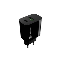 Ładowarka sieciowa Natec Ribera 1x USB-A + 1x USB-C 20w czar… | PartsPC.pl