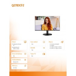 Monitor AOC 27" Q27B3CF2 HDMI 3xUSB głośniki 2x2W | PartsPC.pl
