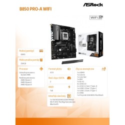 Płyta ASrock B850 Pro-A WiFi /AMD | PartsPC.pl