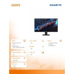 Monitor Gigabyte 24,5" GS25F2 IPS FHD 200Hz 2xHDMI DP głośni… | PartsPC.pl