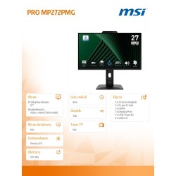 MSI Monitor 27 cali PRO MP272PMG LED/FHD/Flat/120Hz/czarny… | PartsPC.pl