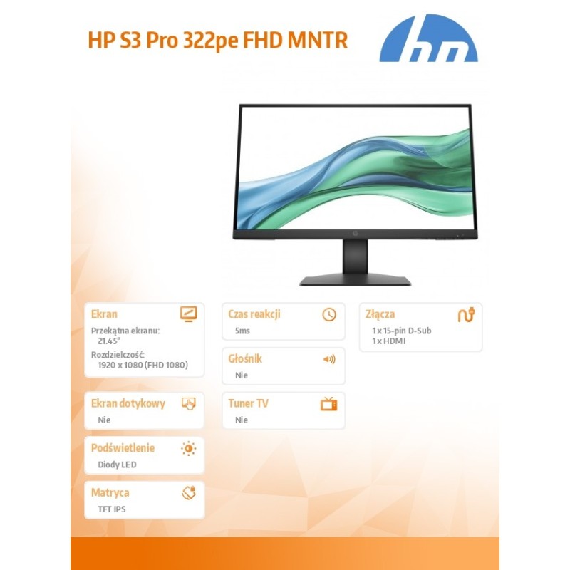 HP Inc. Monitor S3 Pro 322pe FHD MNTR AK2F1UT ABB | PartsPC.pl