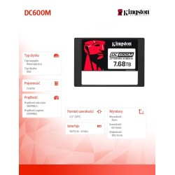 Dysk SSD Kingston DC600M 7,68TB SATA3 2,5'' (560/530 MB/s)… | PartsPC.pl
