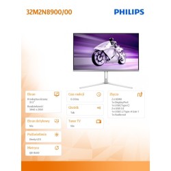 Monitor Philips 31,5" 32M2N8900/00 2xHDMI DP USB-C głośniki… | PartsPC.pl