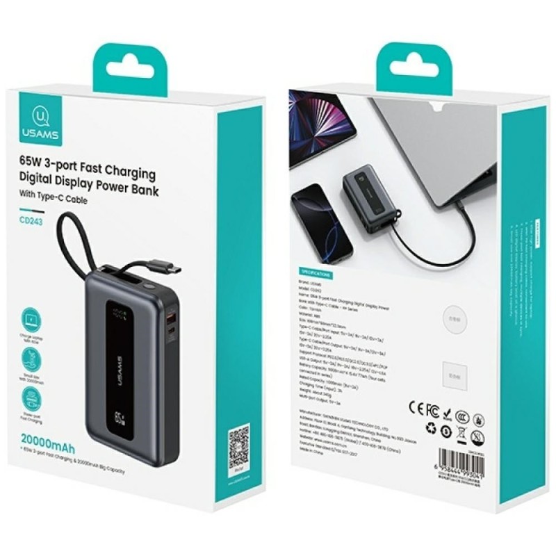 Powerbank 20000mAh 65W XH Series CD243 PD 3.0 / QC 3.0 | PartsPC.pl