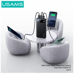 Powerbank PB80 10000mAh 20W PD 2xUSB-A + USB-C biały | PartsPC.pl