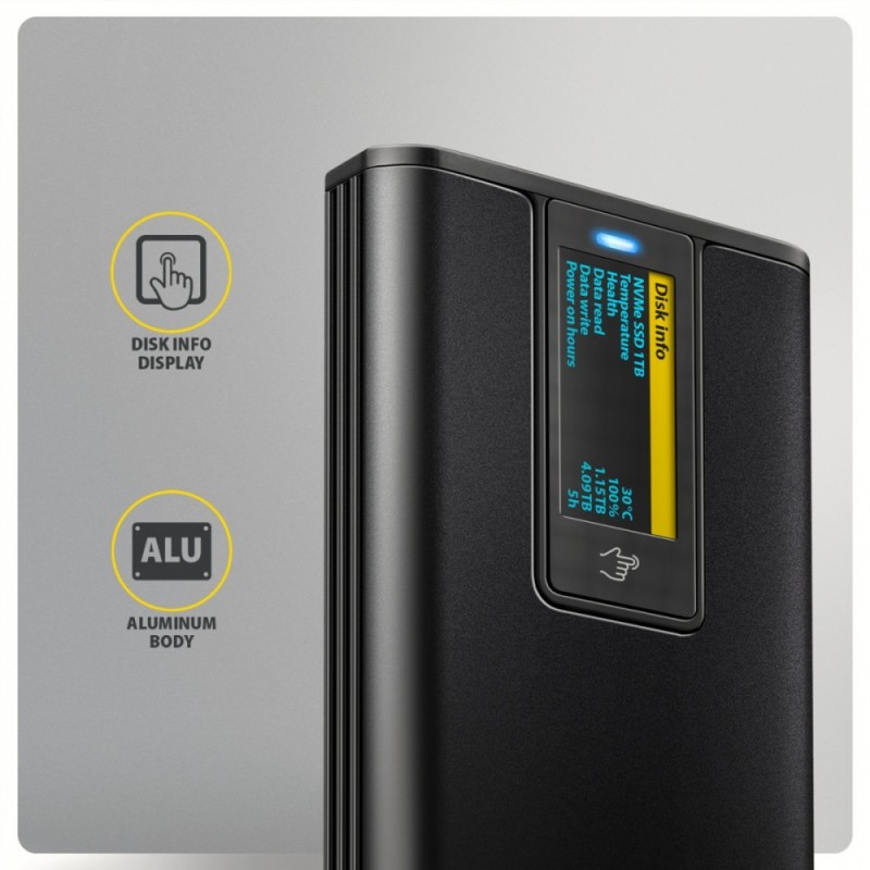 EEM2-SD2B Obudowa zewnętrzna aluminiowa bezśrubowa USB-A/C 3… | PartsPC.pl