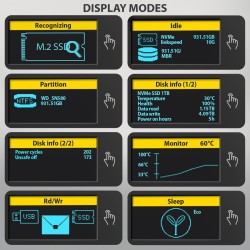 EEM2-SD2B Obudowa zewnętrzna aluminiowa bezśrubowa USB-A/C 3… | PartsPC.pl