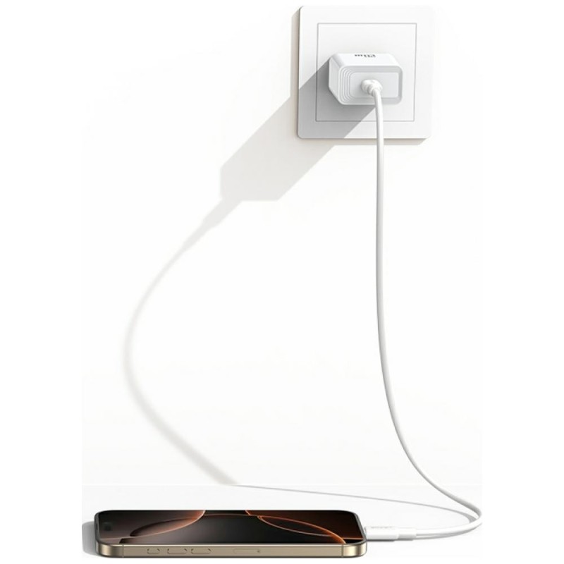 Ładowarka sieciowa T69 20W USB-C biały | PartsPC.pl