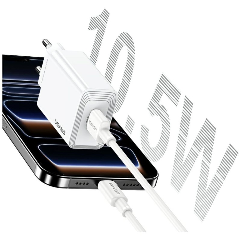 Ładowarka sieciowa T69 10,5W 2,1A USB-A biała | PartsPC.pl