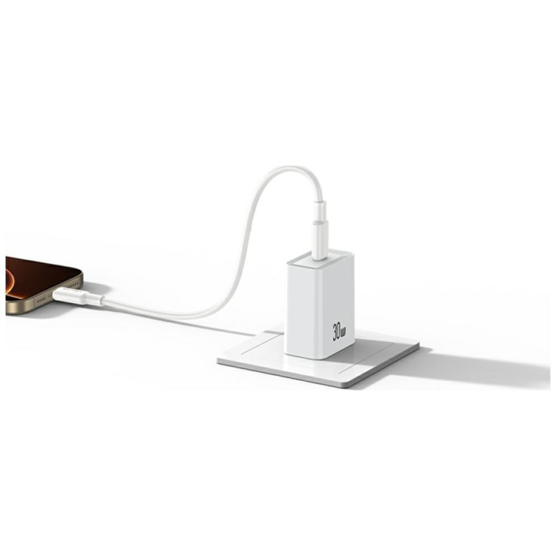 Ładowarka sieciowa T69 30W USB-C biały | PartsPC.pl