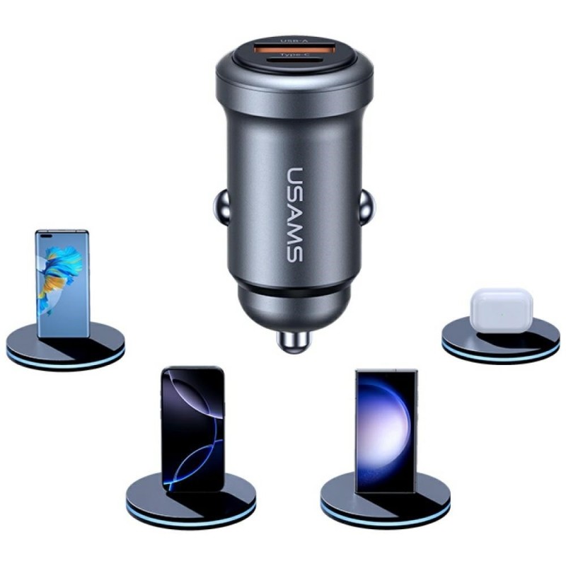 Ładowarka samochodowa 30W USB-A/USB-C CC322 | PartsPC.pl