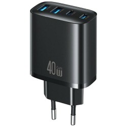 Ładowarka sieciowa 40W 2xUSB-A 2xUSB-C czarna | PartsPC.pl