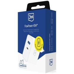 Ładowarka sieciowa 45W PD 3.0 QC4+ USB-A USB-C biała | PartsPC.pl