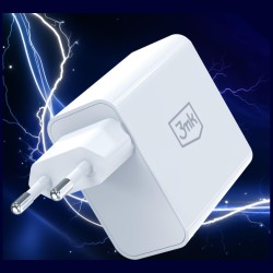 Ładowarka sieciowa 45W PD 3.0 QC4+ USB-A USB-C biała | PartsPC.pl