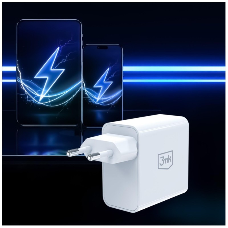 Ładowarka sieciowa 45W PD 3.0 QC4+ USB-A USB-C biała | PartsPC.pl