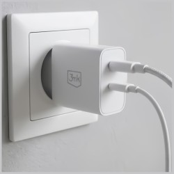 Ładowarka sieciowa 45W PD 3.0 QC4+ USB-A USB-C biała | PartsPC.pl