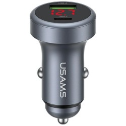 Ładowarka samochodowa 45W USB-A USB-C LED Aluminium | PartsPC.pl