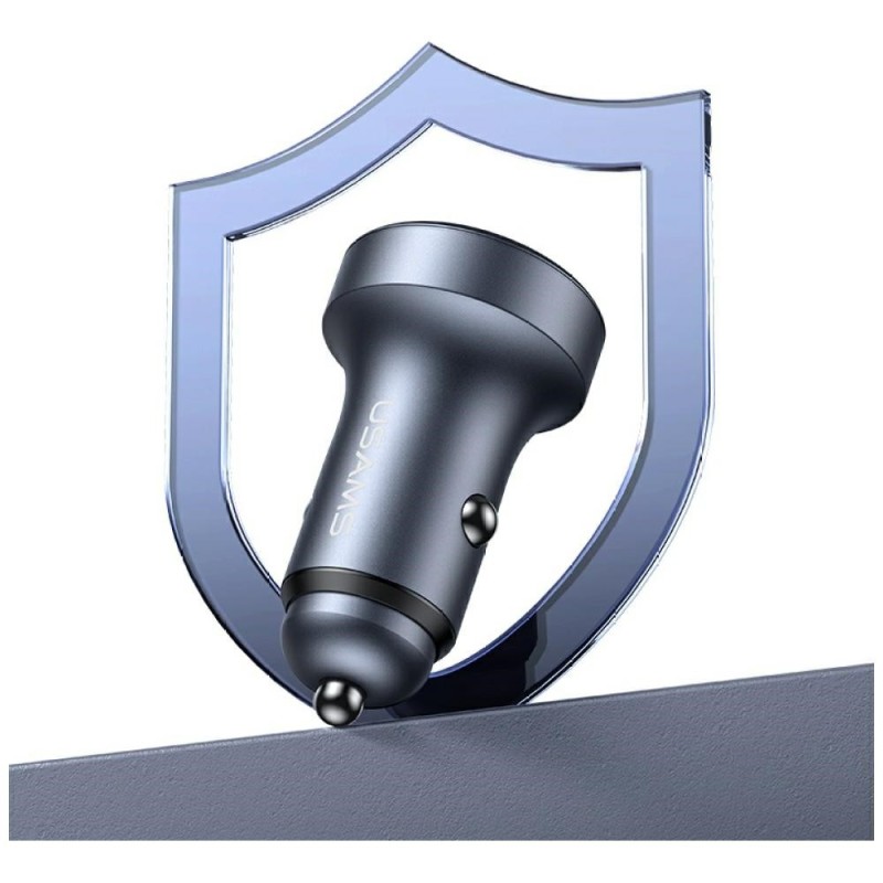 Ładowarka samochodowa 45W USB-A USB-C LED Aluminium | PartsPC.pl