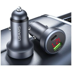Ładowarka samochodowa 45W USB-A USB-C LED Aluminium | PartsPC.pl