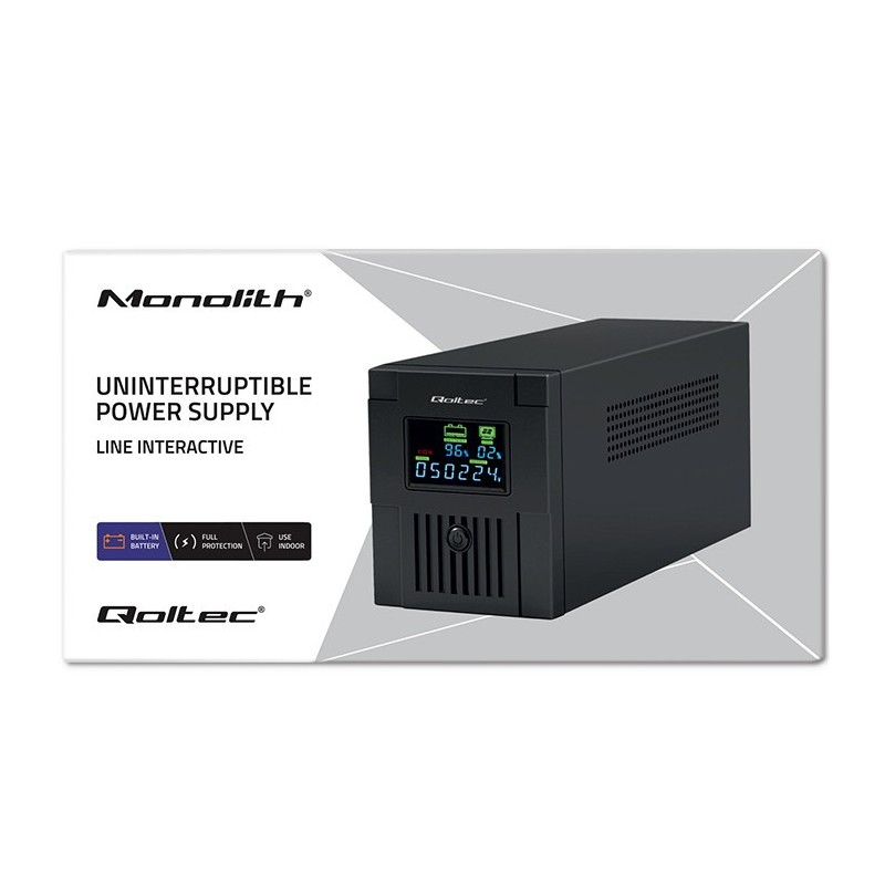 Zasilacz awaryjny UPS Qoltec Monolith | 1500VA | 900W | LCD … | PartsPC.pl