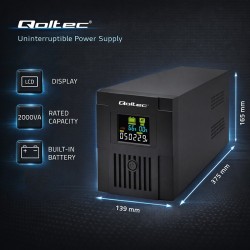 Zasilacz awaryjny UPS Qoltec Monolith | 2000VA | 1200W | LCD… | PartsPC.pl