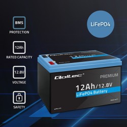 Akumulator LiFePO4 Qoltec Litowo-Żelazowo-Fosforanowy | 12.8… | PartsPC.pl